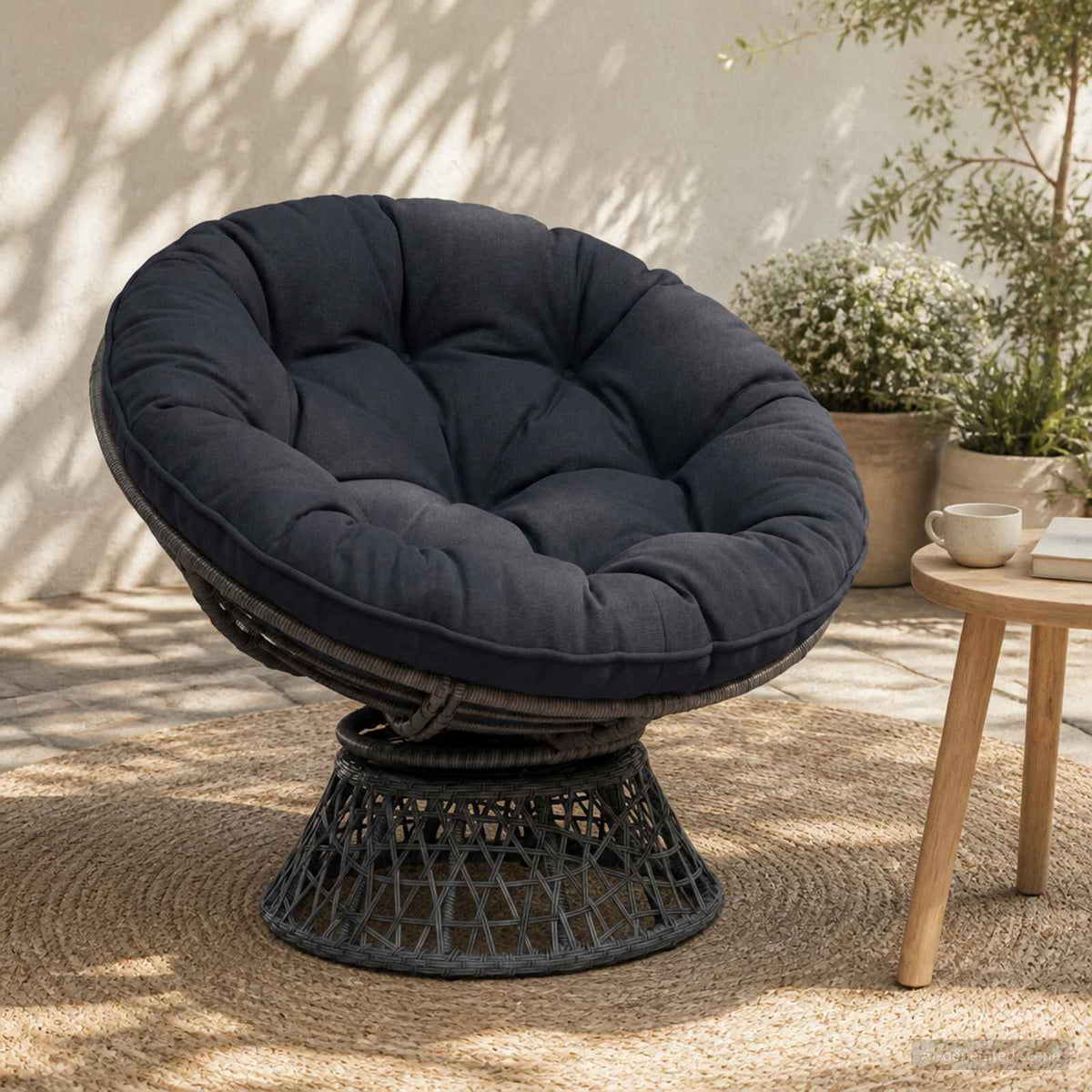 Polštář Na Závěsné Křeslo Vianen 100% Polyester Tmavě Modrá