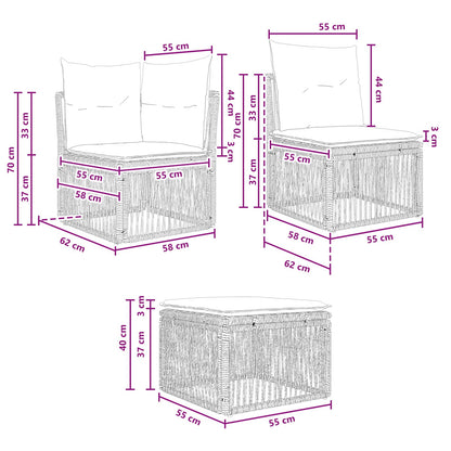 Sada Zahradních Pohovek 3 Ks 3-Počet Míst Polyratan