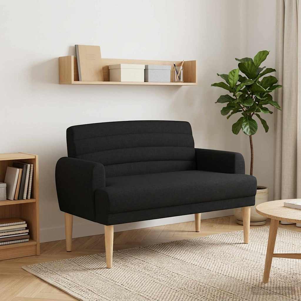 Pohovka S Knoflíkovým Prošíváním Černá 116 X 67 X 80 Cm Textil