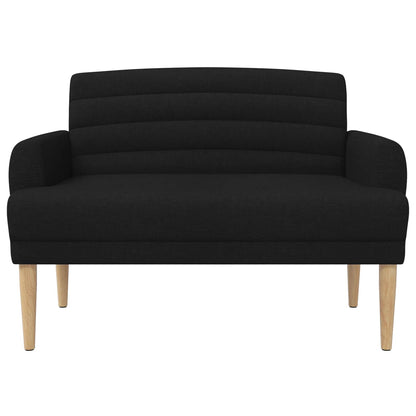 Pohovka S Knoflíkovým Prošíváním Černá 116 X 67 X 80 Cm Textil