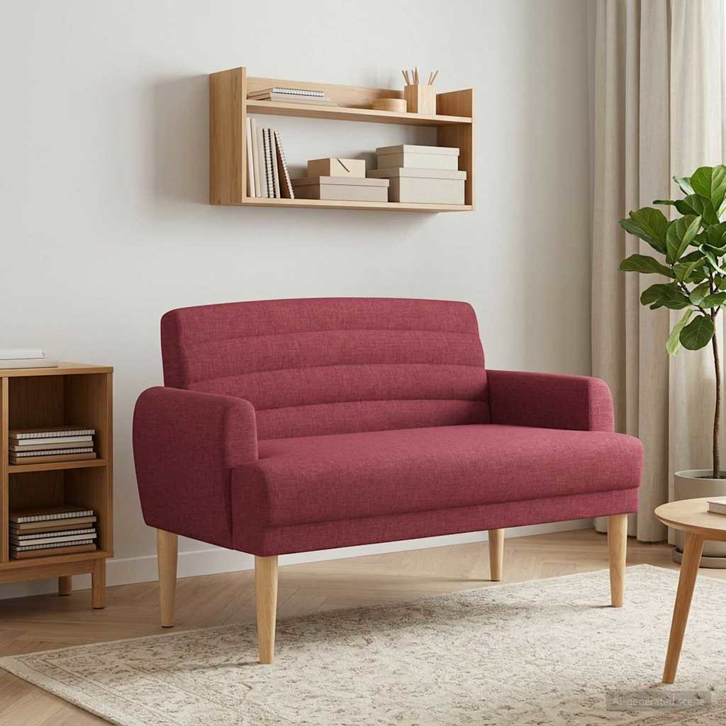 Pohovka S Knoflíkovým Prošíváním Víno Červené 116 X 67 X 80 Cm