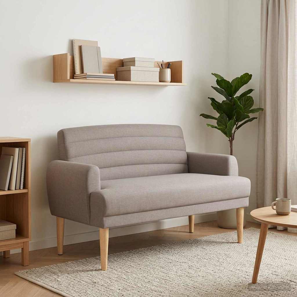 Pohovka S Knoflíkovým Prošíváním Taupe 116 X 67 X 80 Cm Textil