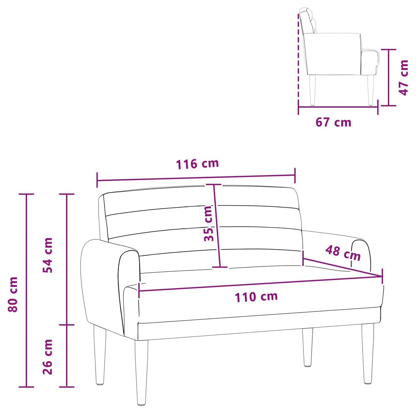 Pohovka S Knoflíkovým Prošíváním Taupe 116 X 67 X 80 Cm Textil