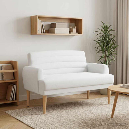 Pohovka S Knoflíkovým Prošíváním Bílá 116 X 67 X 80 Cm Textil