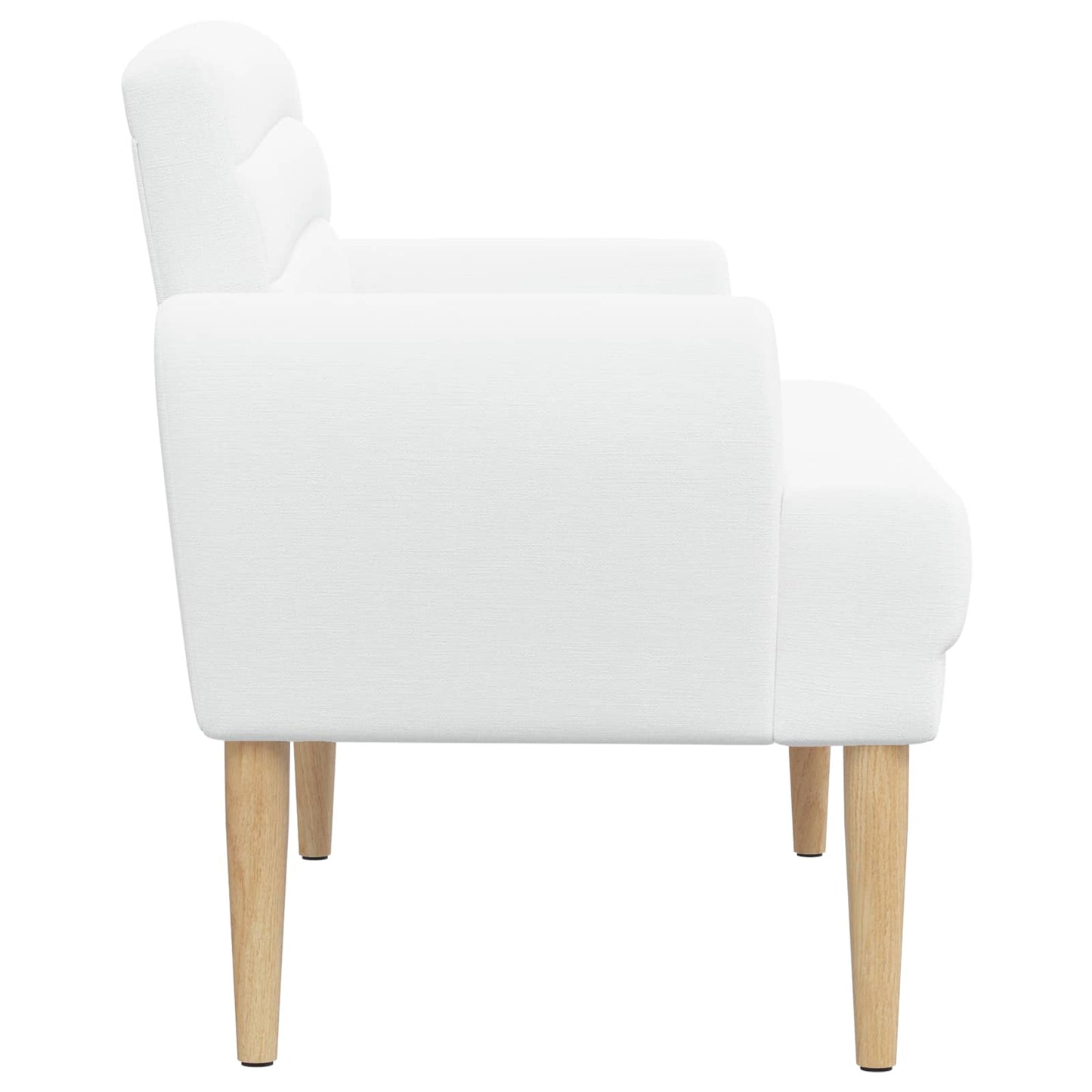 Pohovka S Knoflíkovým Prošíváním Bílá 116 X 67 X 80 Cm Textil