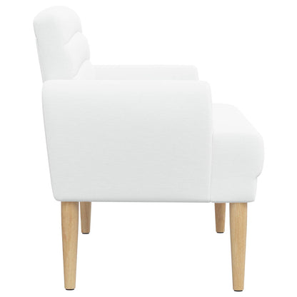 Pohovka S Knoflíkovým Prošíváním Bílá 116 X 67 X 80 Cm Textil