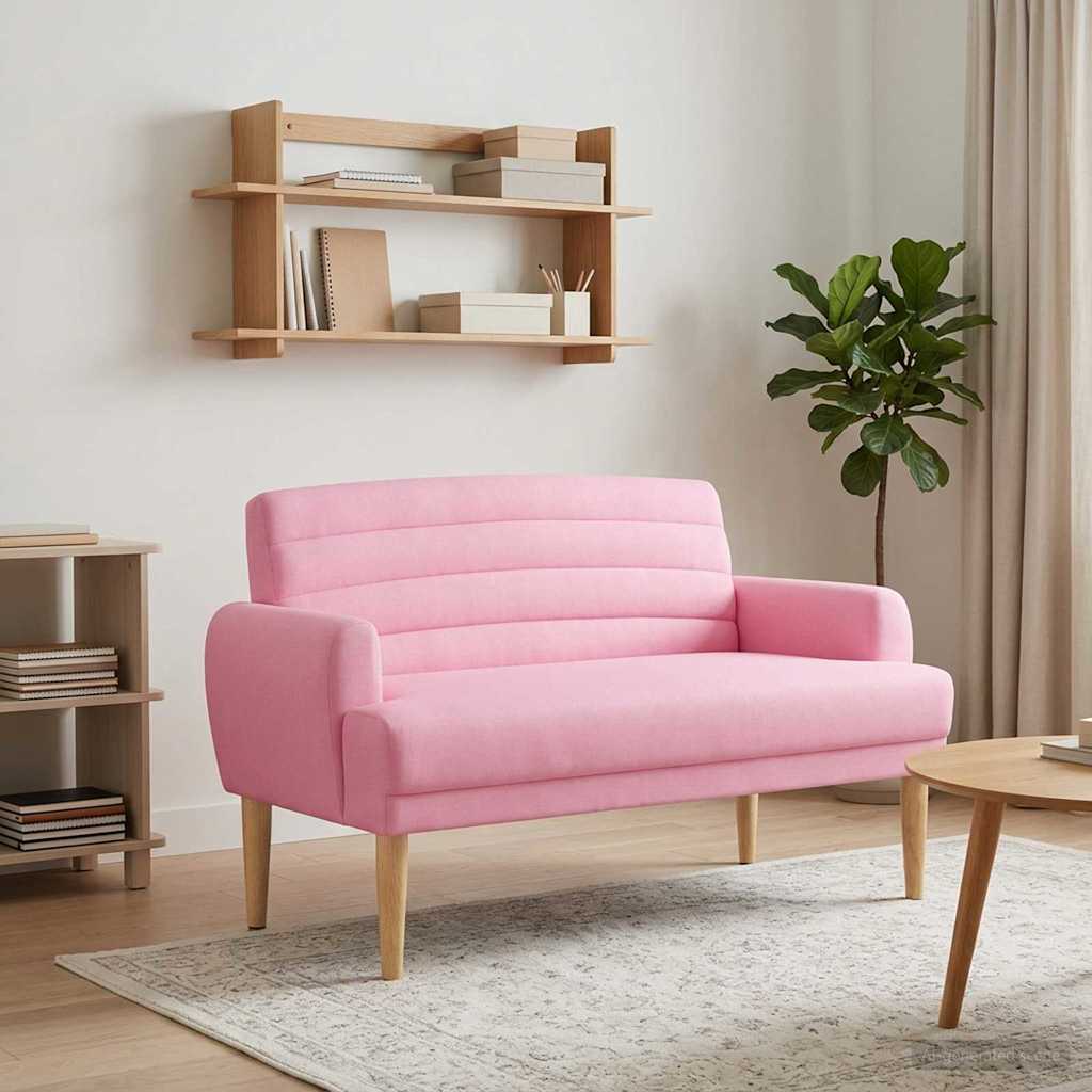 Pohovka S Knoflíkovým Prošíváním Růžová 116 X 67 X 80 Cm Textil