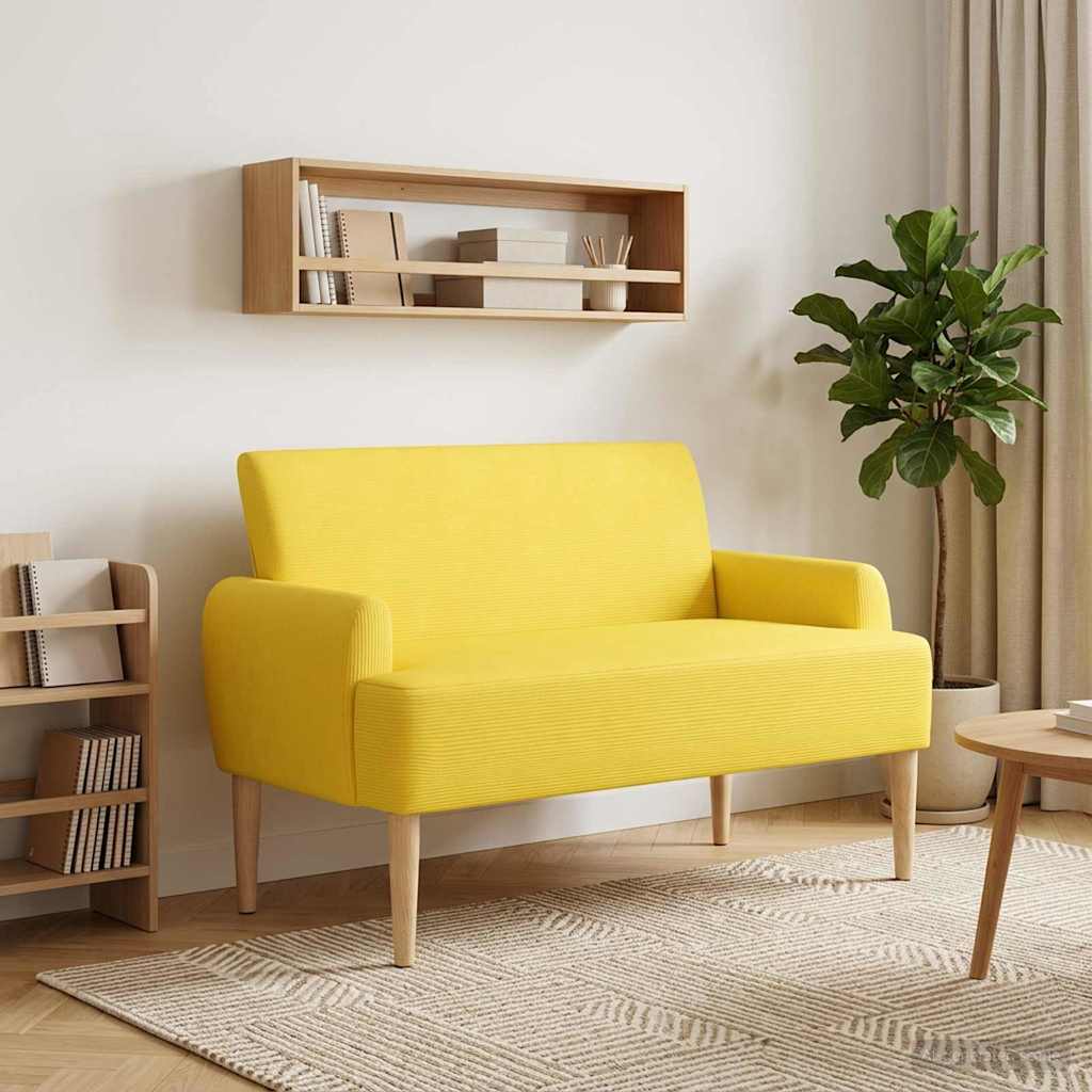 Pohovka S Knoflíkovým Prošíváním Světlá Žlutá 116 X 67 X 81 Cm