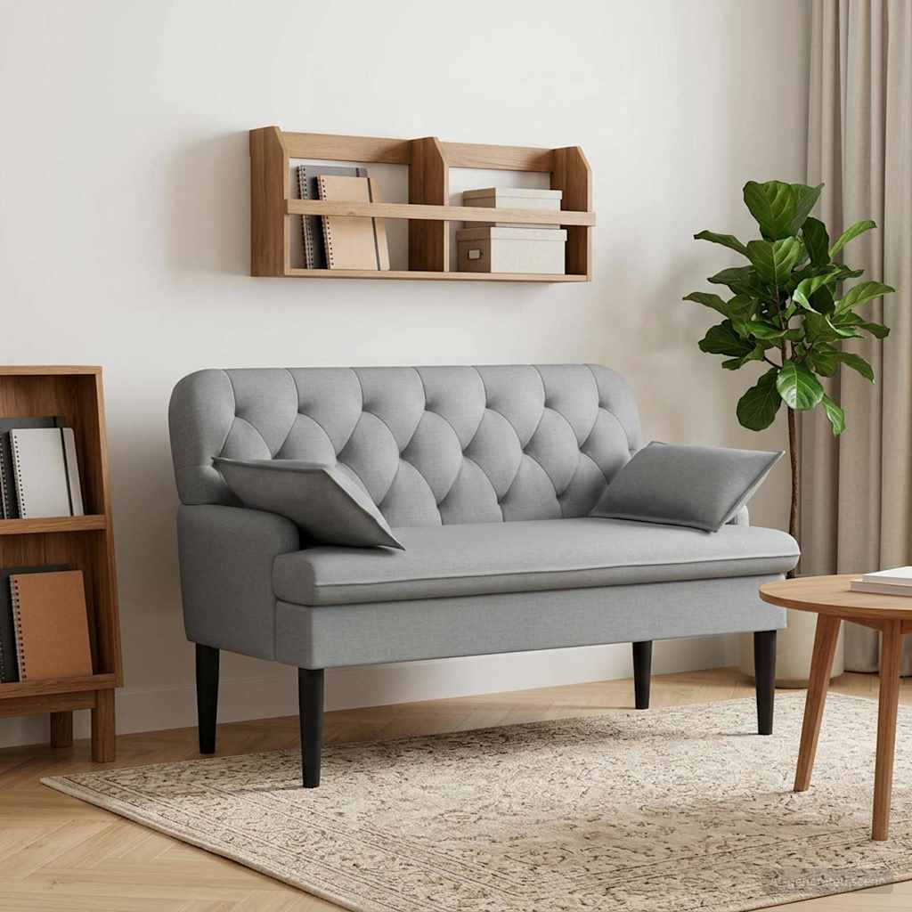 Pohovka S Knoflíkovým Prošíváním Světle Šedá 111 X 68 X 80 Cm