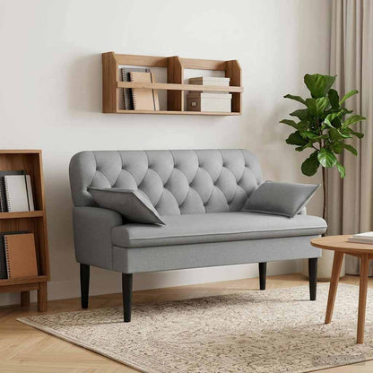Pohovka S Knoflíkovým Prošíváním Světle Šedá 111 X 68 X 80 Cm