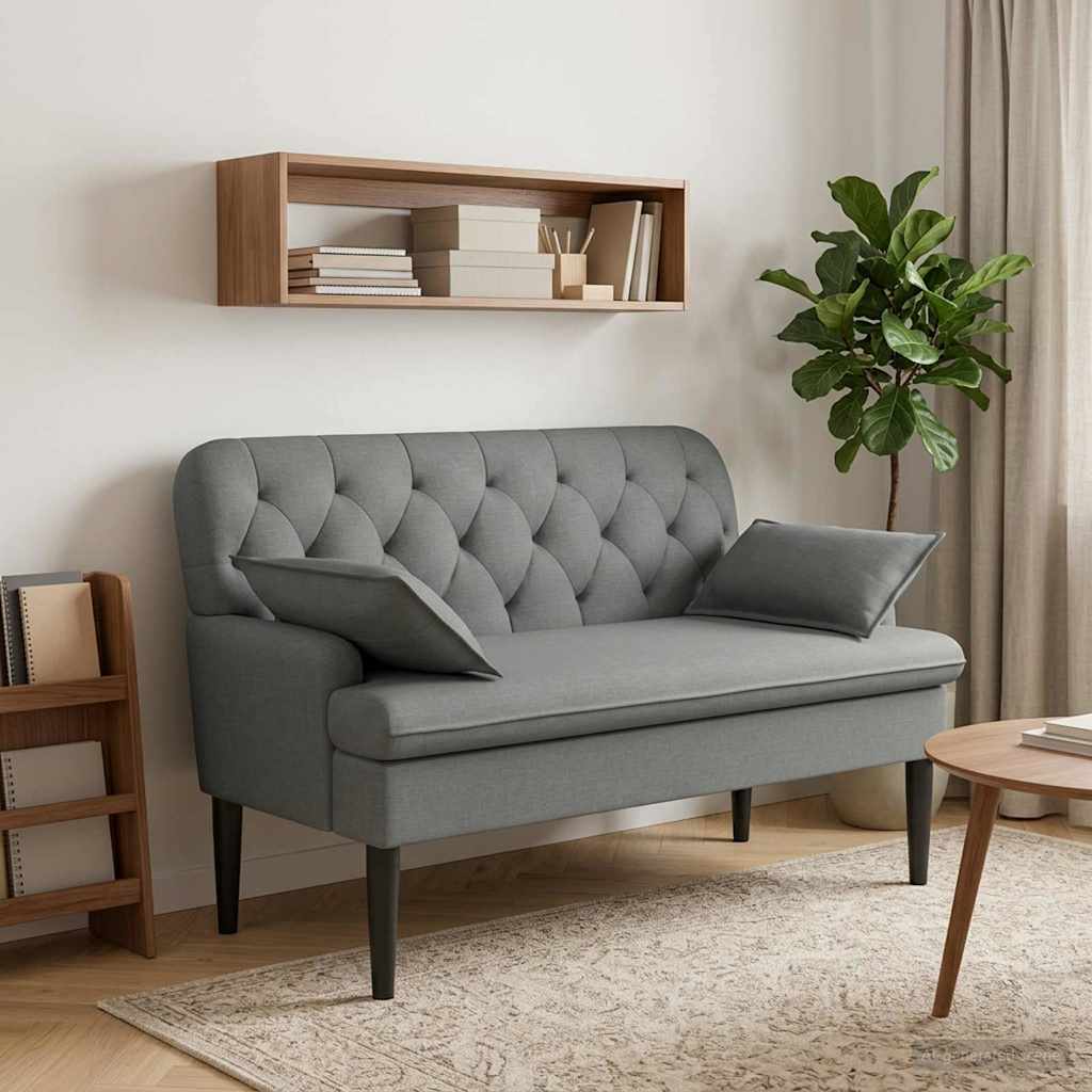 Pohovka S Knoflíkovým Prošíváním Tmavě Šedá 111 X 68 X 80 Cm