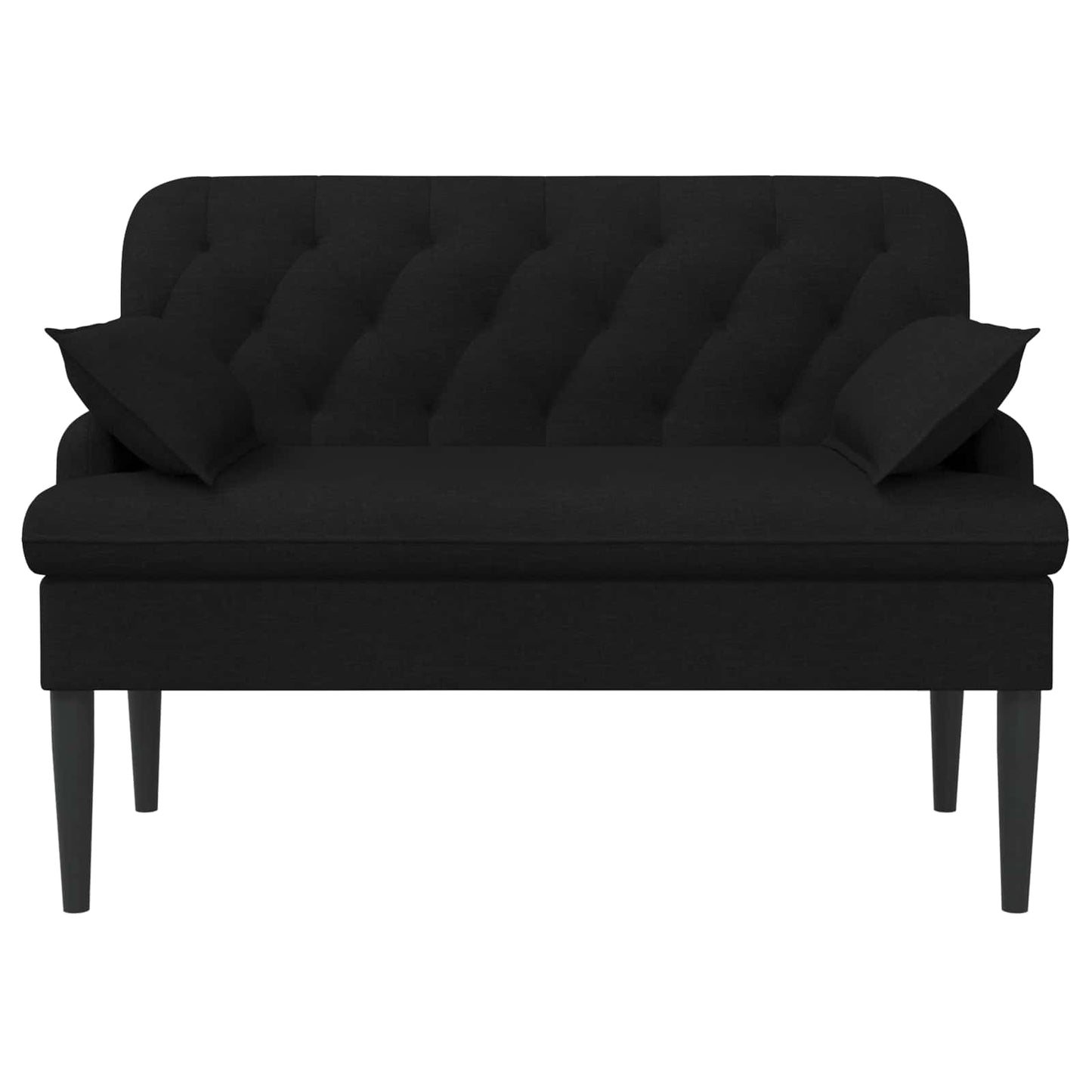 Pohovka S Knoflíkovým Prošíváním Černá 111 X 68 X 80 Cm Textil