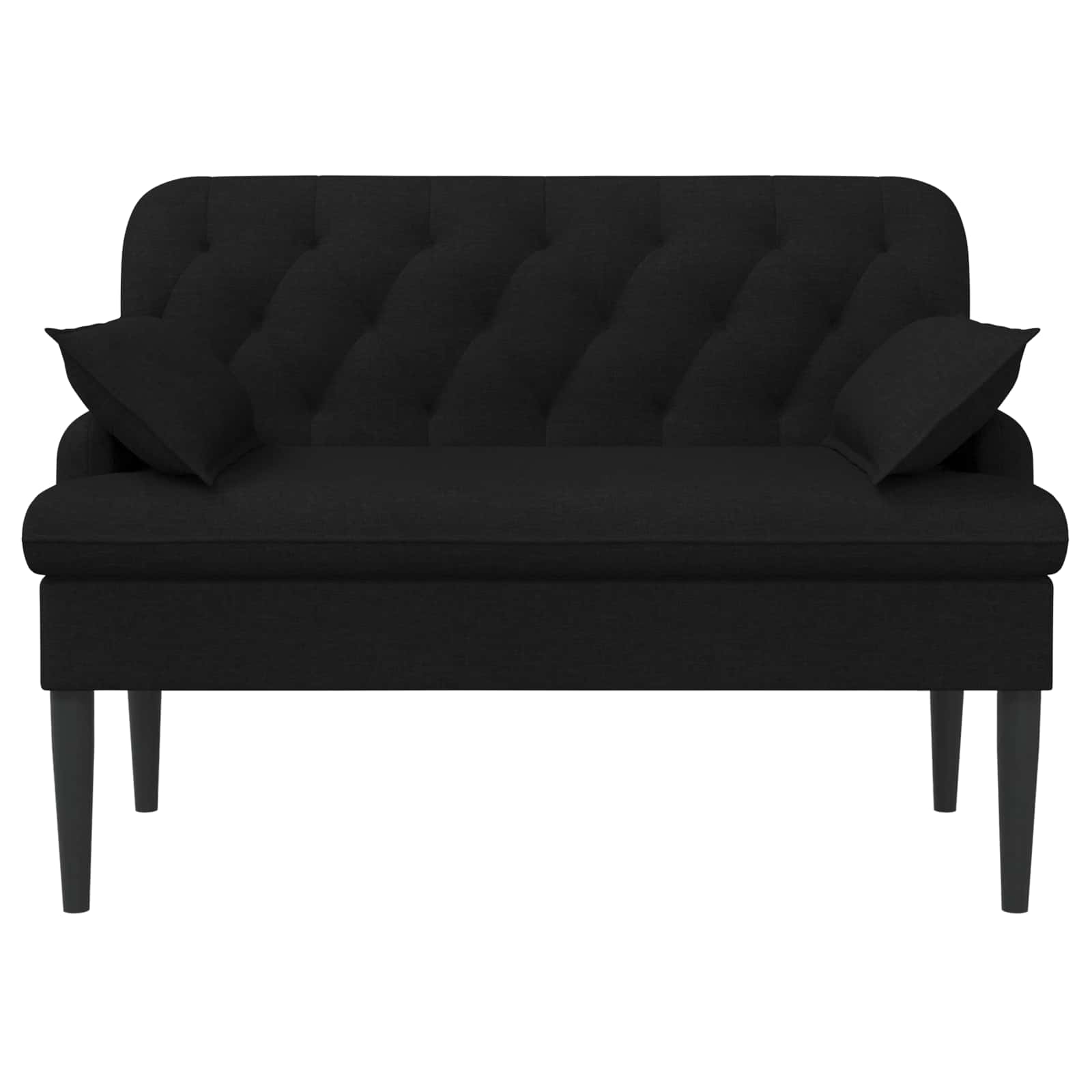 Pohovka S Knoflíkovým Prošíváním Černá 111 X 68 X 80 Cm Textil