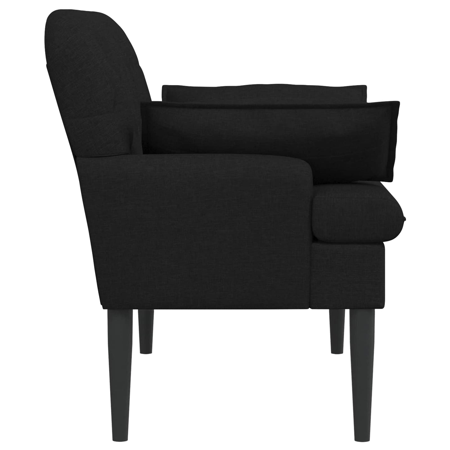 Pohovka S Knoflíkovým Prošíváním Černá 111 X 68 X 80 Cm Textil