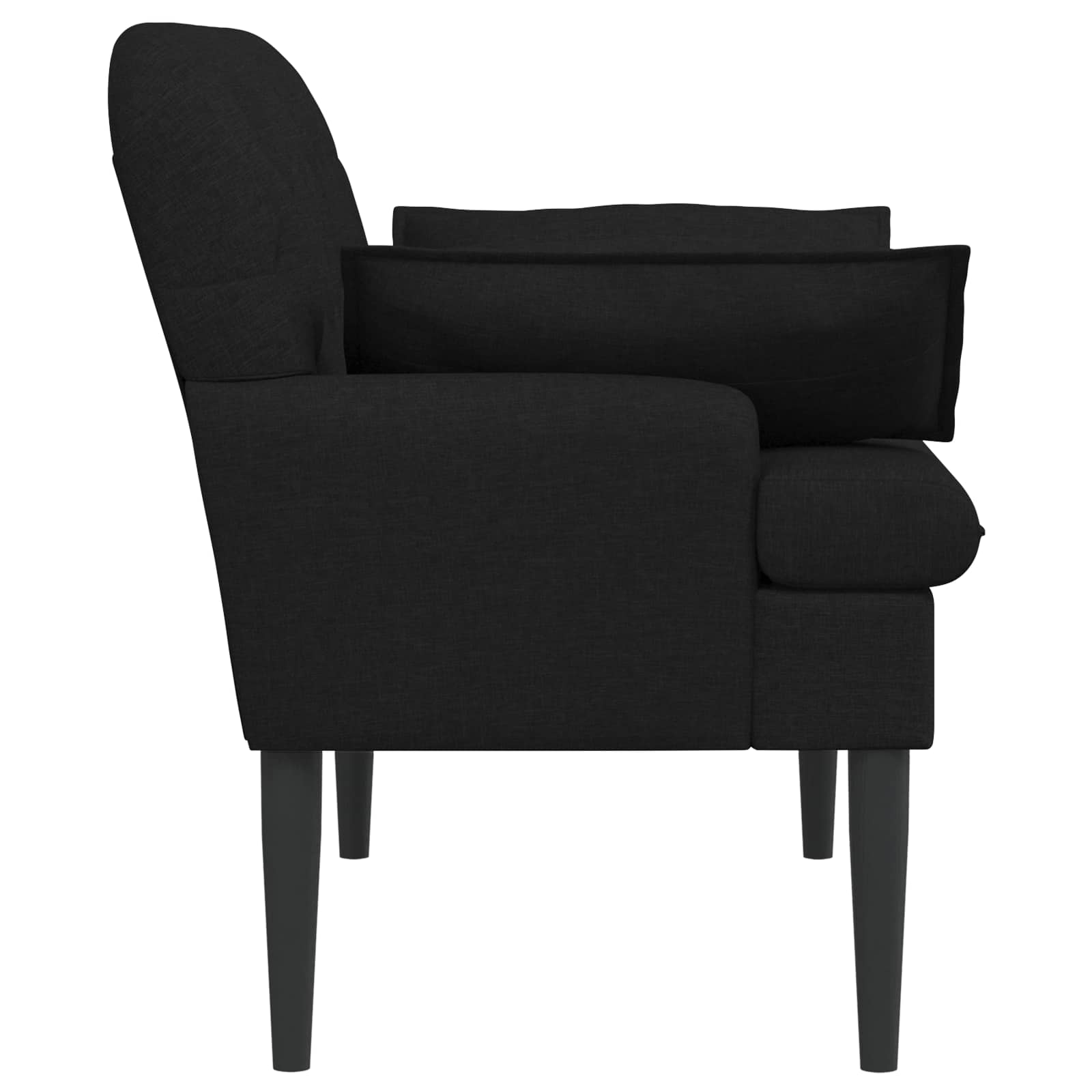 Pohovka S Knoflíkovým Prošíváním Černá 111 X 68 X 80 Cm Textil