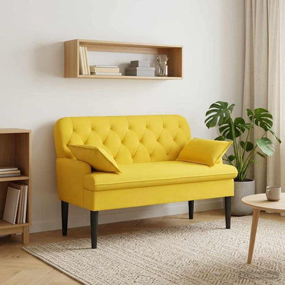 Pohovka S Knoflíkovým Prošíváním Světlá Žlutá 111 X 68 X 80 Cm