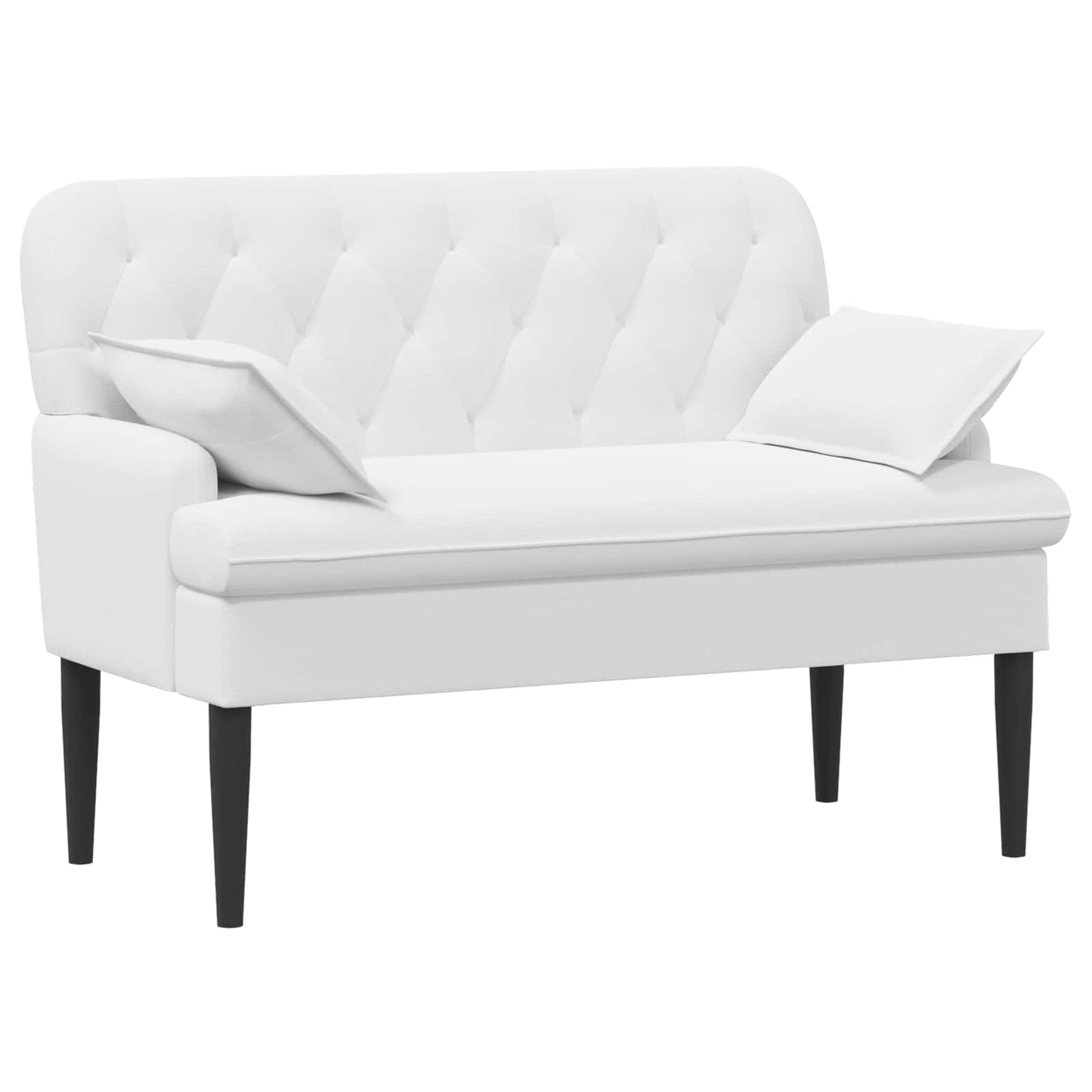 Pohovka S Knoflíkovým Prošíváním Bílá 111 X 68 X 80 Cm Textil