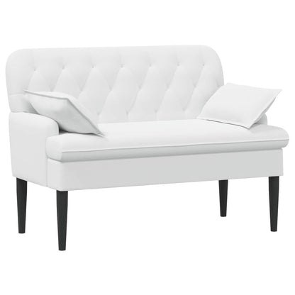Pohovka S Knoflíkovým Prošíváním Bílá 111 X 68 X 80 Cm Textil