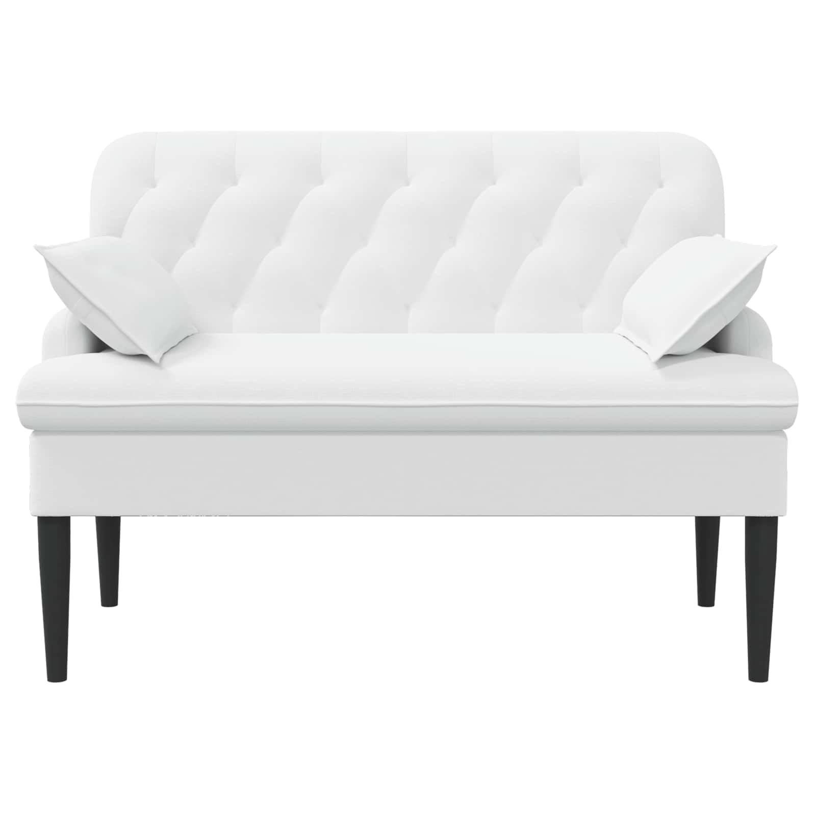 Pohovka S Knoflíkovým Prošíváním Bílá 111 X 68 X 80 Cm Textil