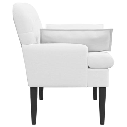 Pohovka S Knoflíkovým Prošíváním Bílá 111 X 68 X 80 Cm Textil