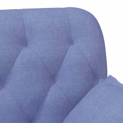 Pohovka S Knoflíkovým Prošíváním Modrá Džínovina Textil