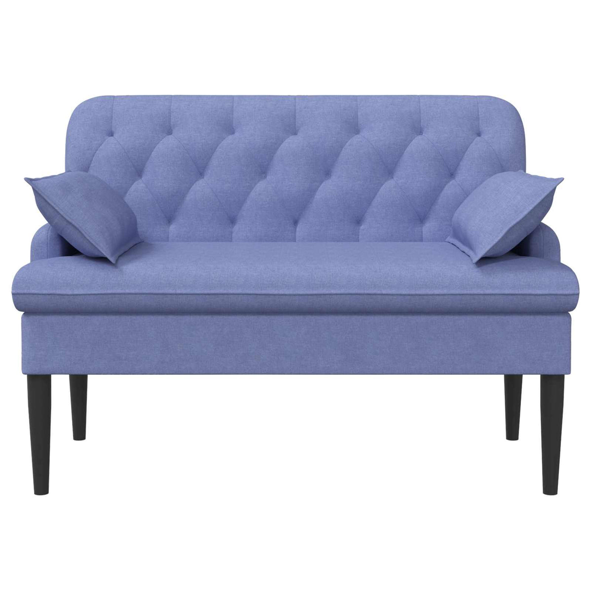 Pohovka S Knoflíkovým Prošíváním Modrá Džínovina Textil