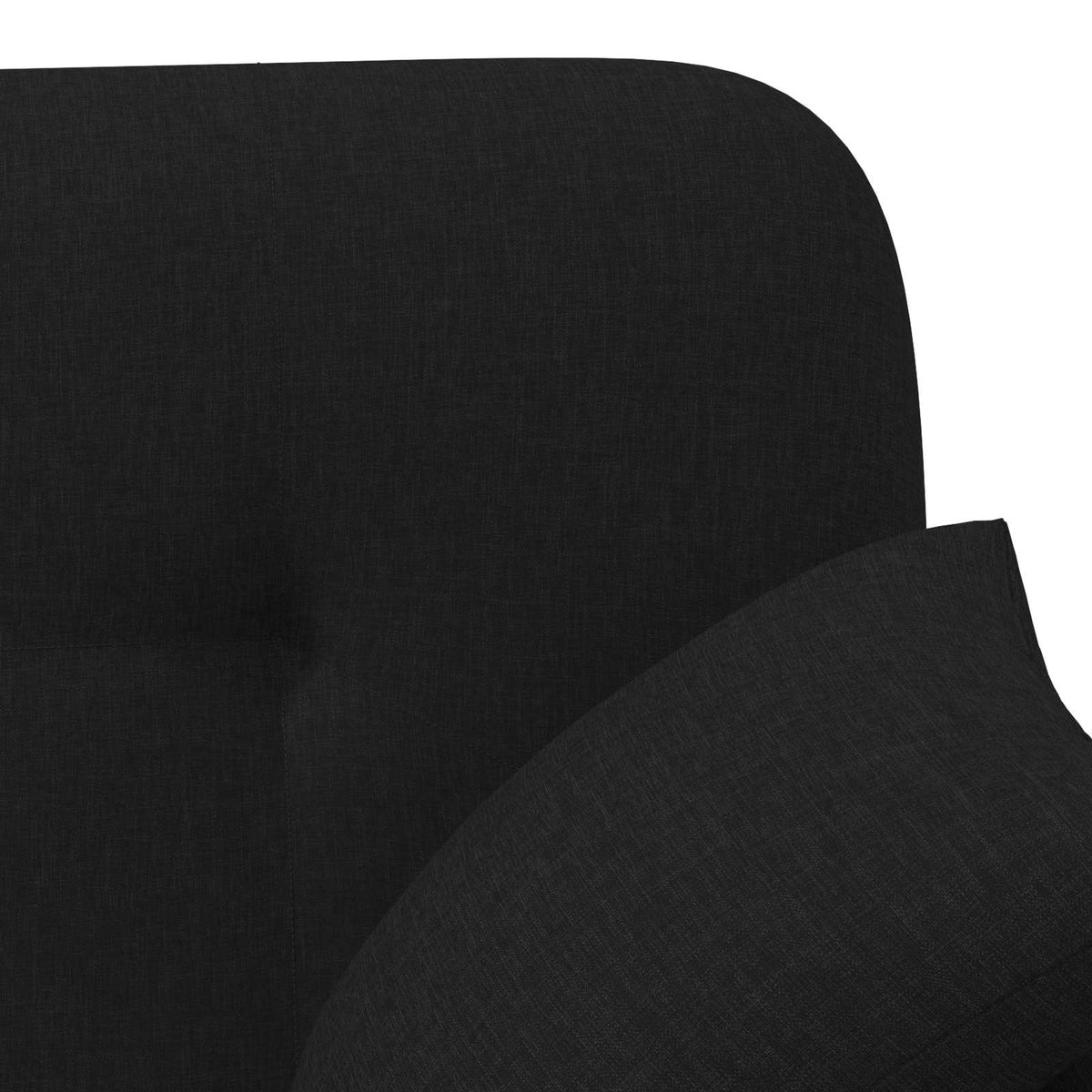 Pohovka S Knoflíkovým Prošíváním Černá 120 X 65 X 79 Cm Textil