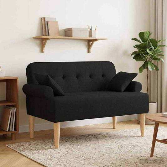 Pohovka S Knoflíkovým Prošíváním Černá 120 X 65 X 79 Cm Textil