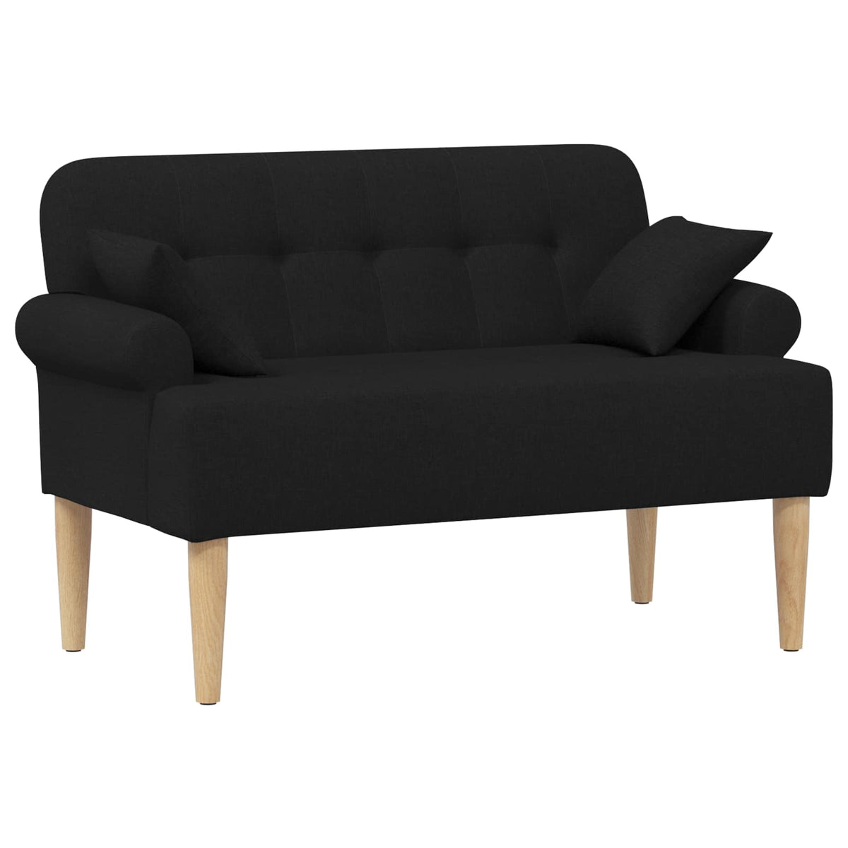 Pohovka S Knoflíkovým Prošíváním Černá 120 X 65 X 79 Cm Textil