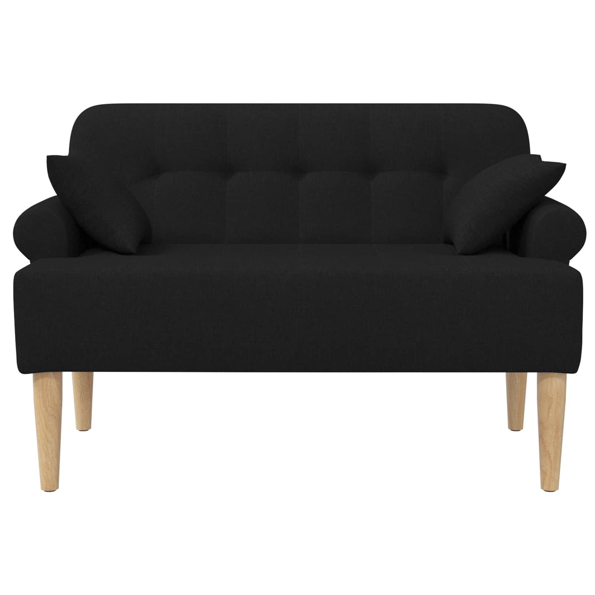 Pohovka S Knoflíkovým Prošíváním Černá 120 X 65 X 79 Cm Textil