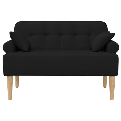 Pohovka S Knoflíkovým Prošíváním Černá 120 X 65 X 79 Cm Textil