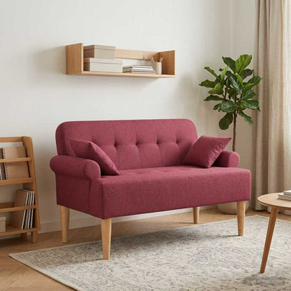 Pohovka S Knoflíkovým Prošíváním Víno Červené 120 X 65 X 79 Cm