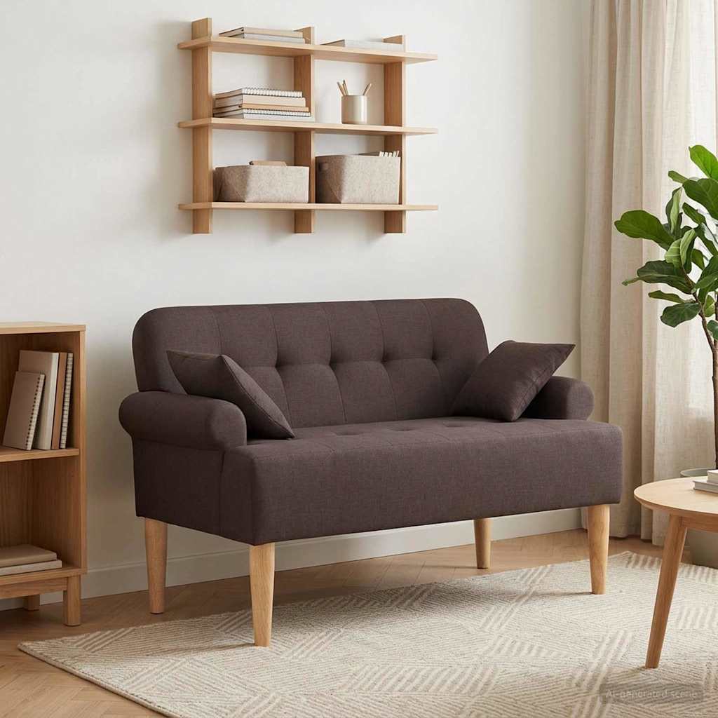 Pohovka S Knoflíkovým Prošíváním Tmavě Hnědá 120 X 65 X 79 Cm