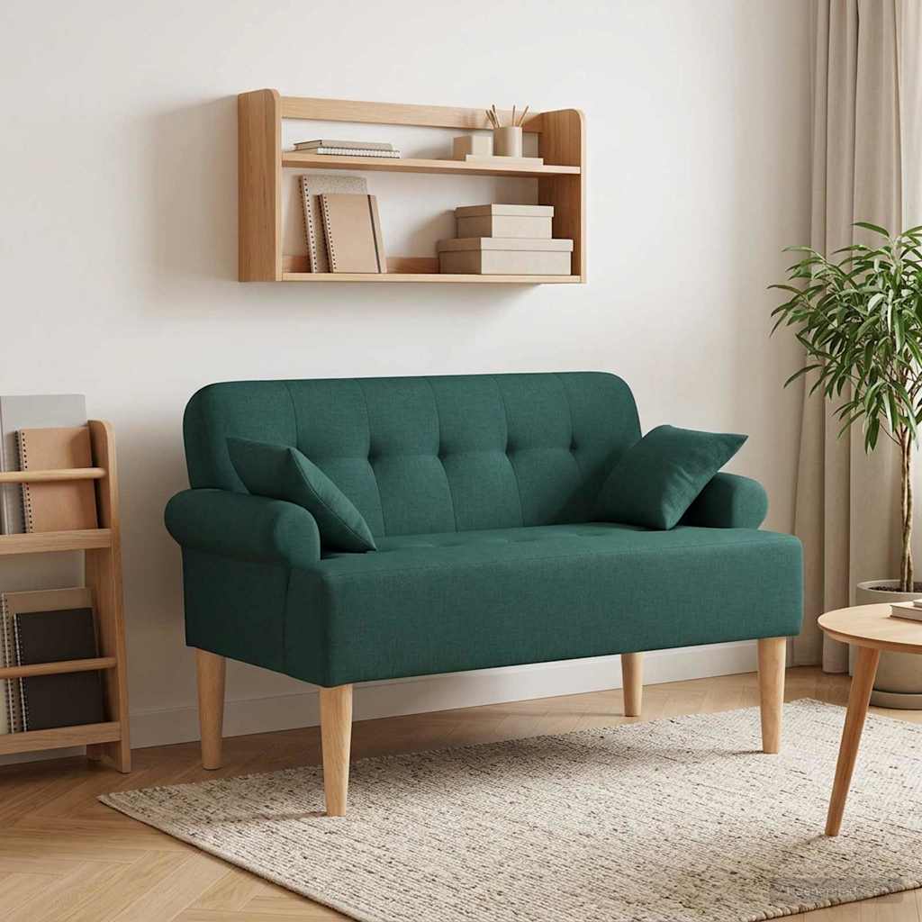 Pohovka S Knoflíkovým Prošíváním Tmavě Zelená 120 X 65 X 79 Cm