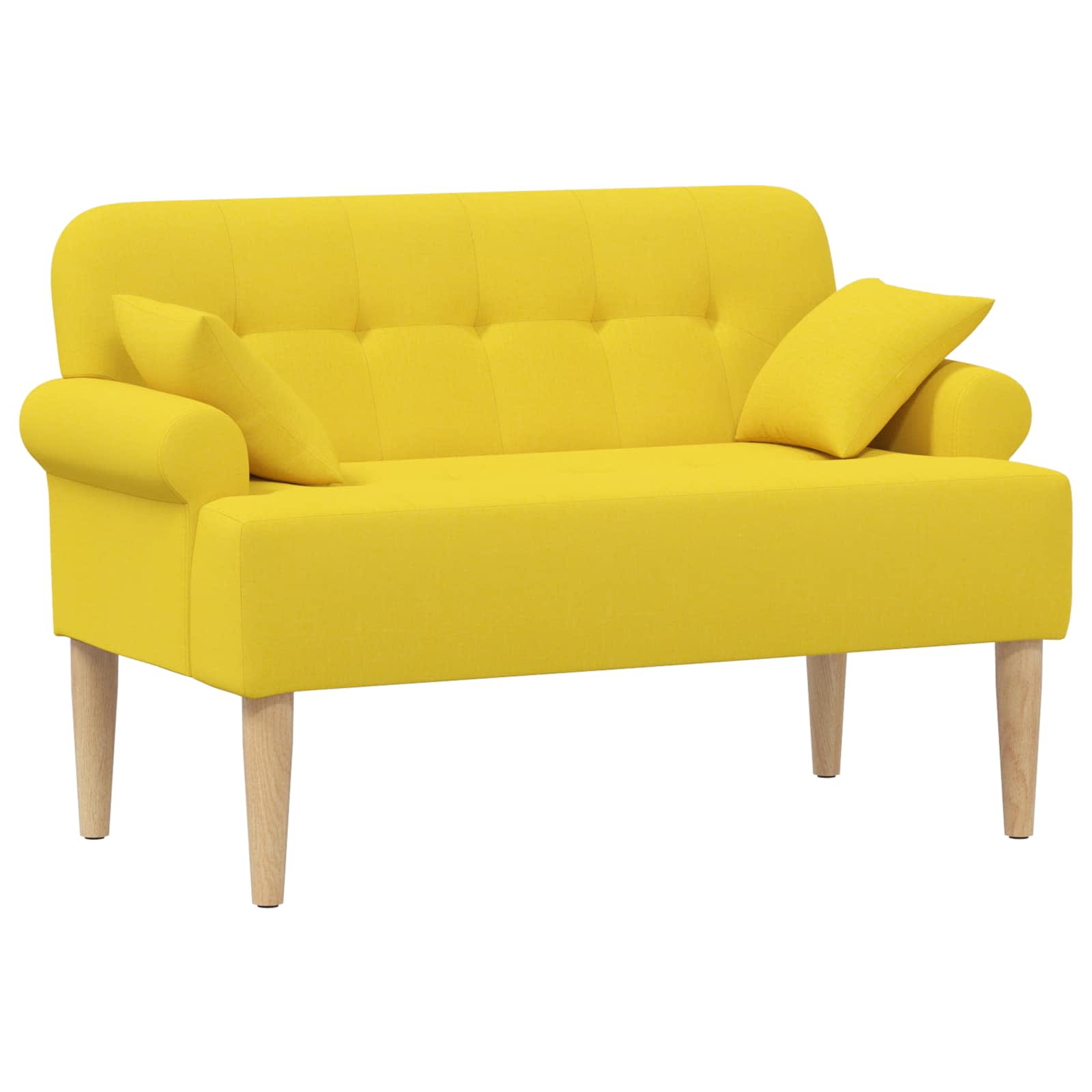 Pohovka S Knoflíkovým Prošíváním Světlá Žlutá 120 X 65 X 79 Cm