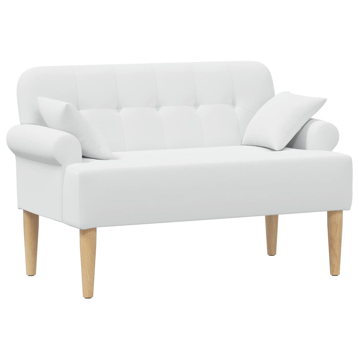 Pohovka S Knoflíkovým Prošíváním Bílá 120 X 65 X 79 Cm Textil