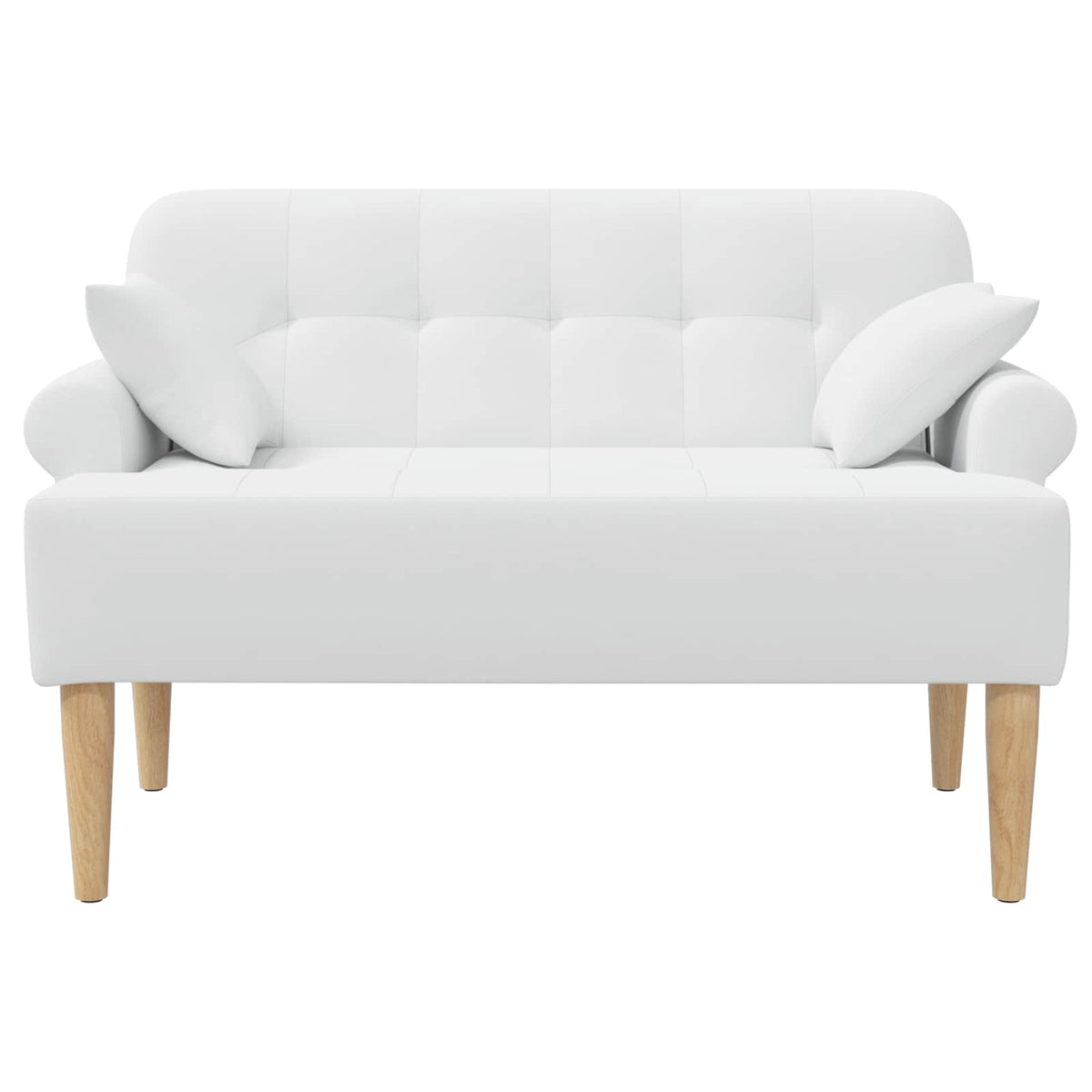 Pohovka S Knoflíkovým Prošíváním Bílá 120 X 65 X 79 Cm Textil