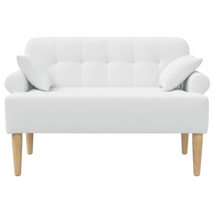 Pohovka S Knoflíkovým Prošíváním Bílá 120 X 65 X 79 Cm Textil
