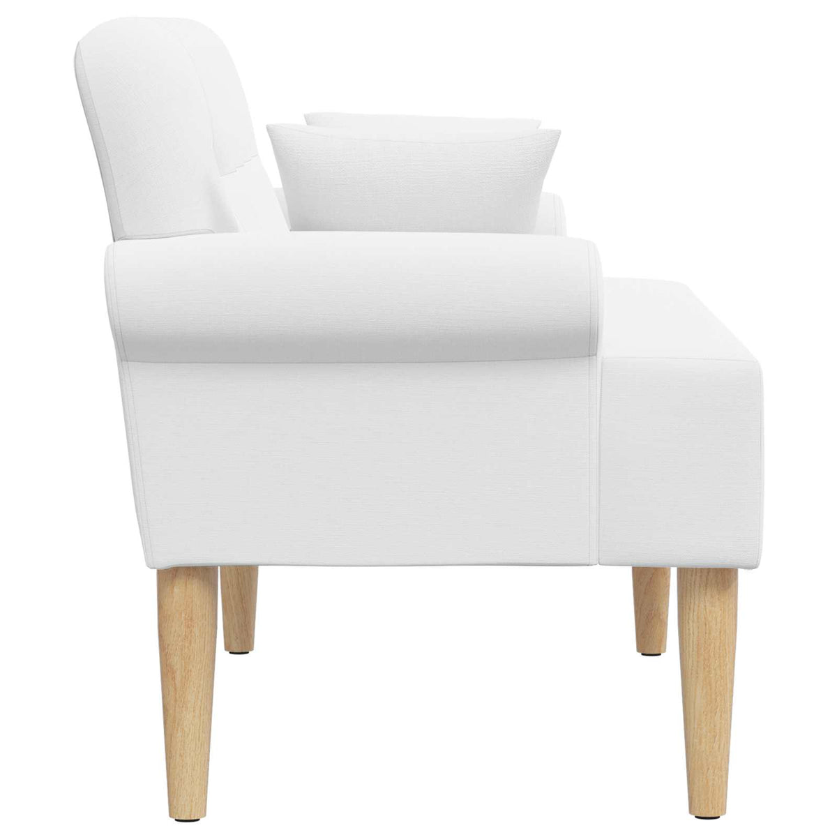 Pohovka S Knoflíkovým Prošíváním Bílá 120 X 65 X 79 Cm Textil