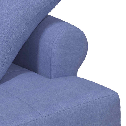 Pohovka S Knoflíkovým Prošíváním Modrá Džínovina Textil