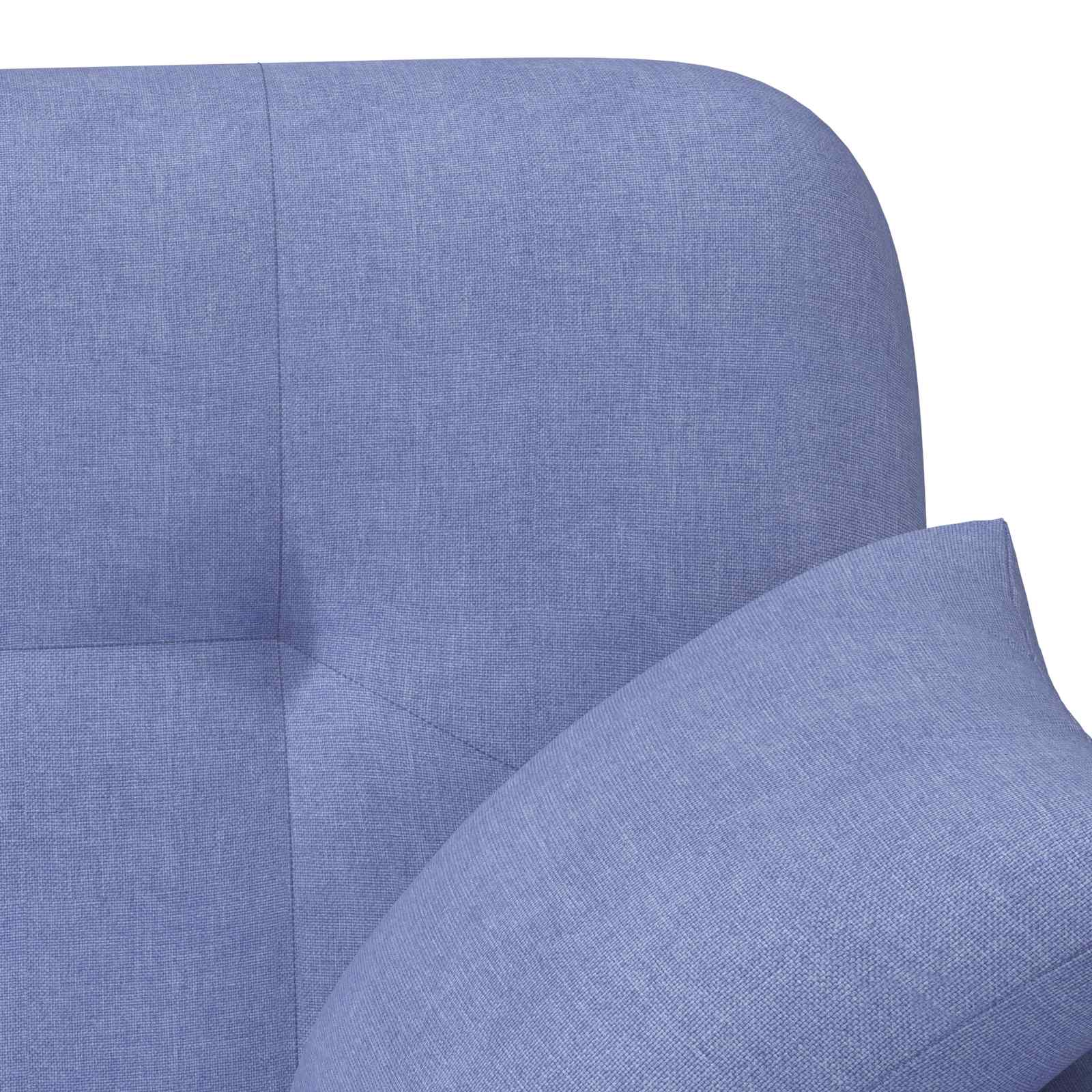 Pohovka S Knoflíkovým Prošíváním Modrá Džínovina Textil