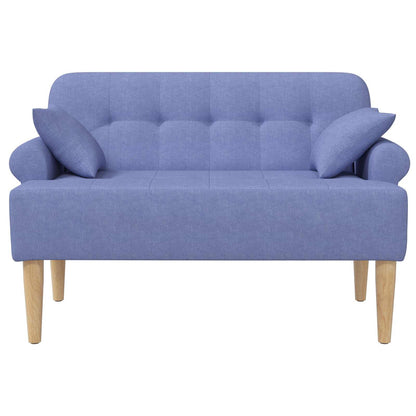 Pohovka S Knoflíkovým Prošíváním Modrá Džínovina Textil