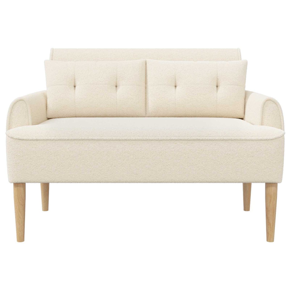 Pohovka S Knoflíkovým Prošíváním Krémová 117 X 67 X 77 Cm