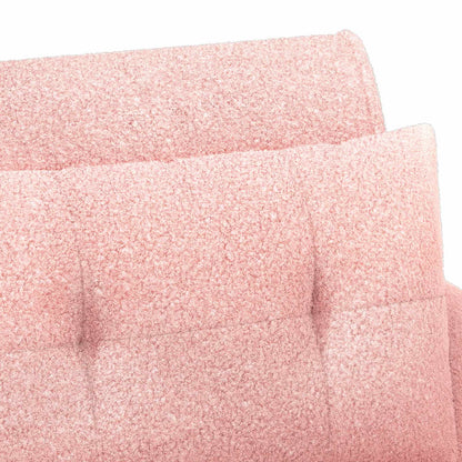 Pohovka S Knoflíkovým Prošíváním Růžová 117 X 67 X 77 Cm Bouclé