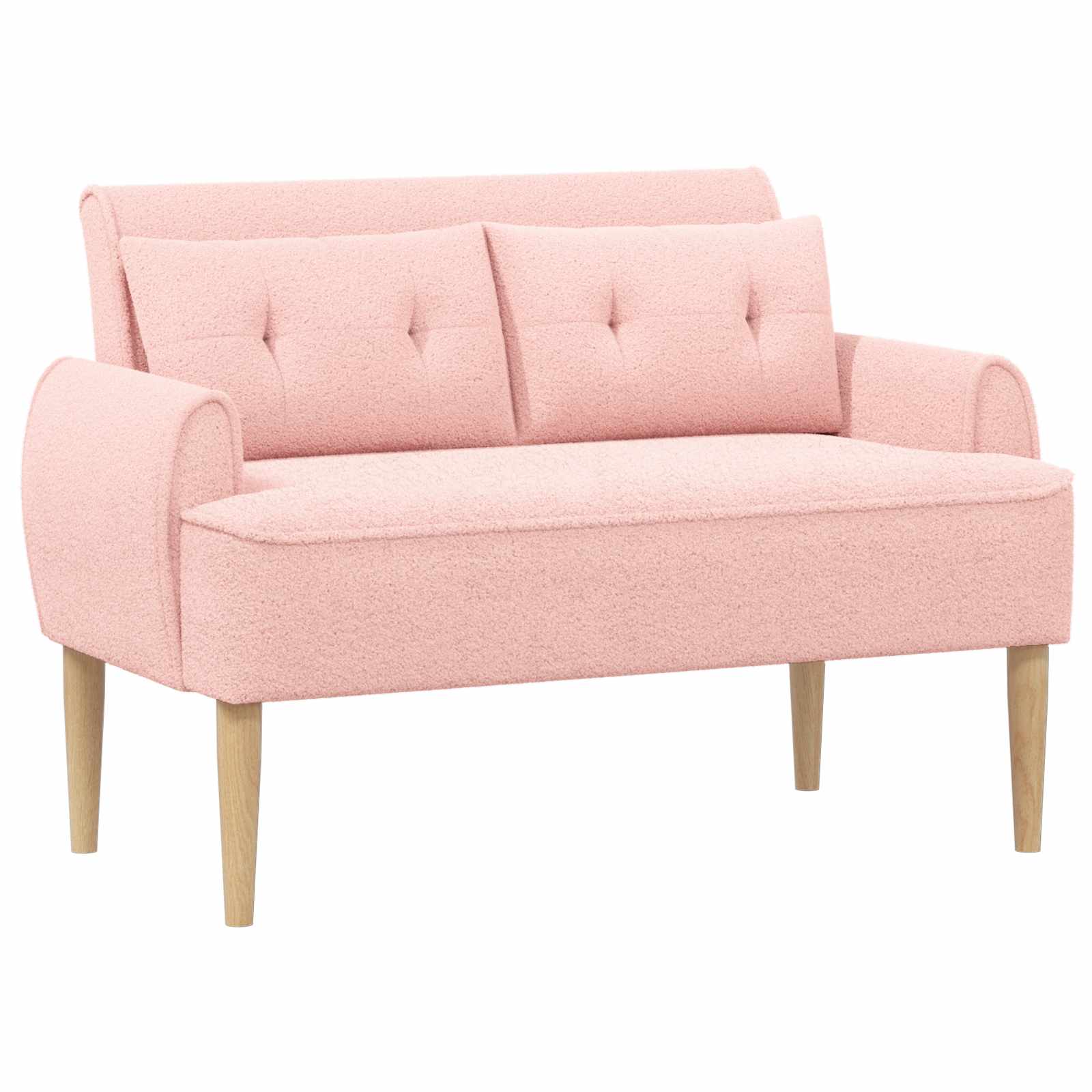 Pohovka S Knoflíkovým Prošíváním Růžová 117 X 67 X 77 Cm Bouclé