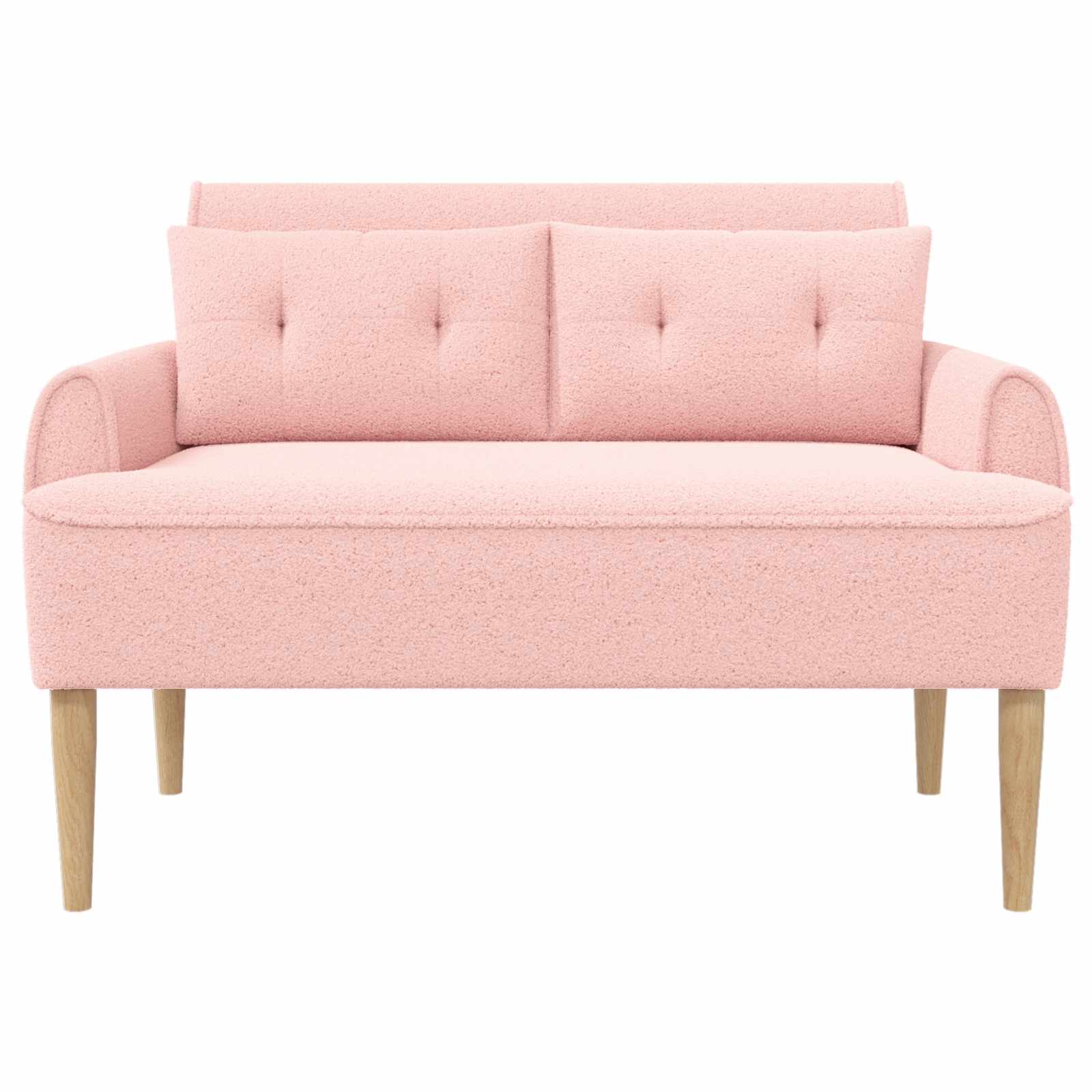 Pohovka S Knoflíkovým Prošíváním Růžová 117 X 67 X 77 Cm Bouclé