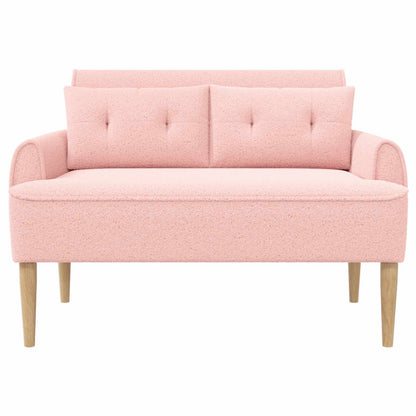 Pohovka S Knoflíkovým Prošíváním Růžová 117 X 67 X 77 Cm Bouclé