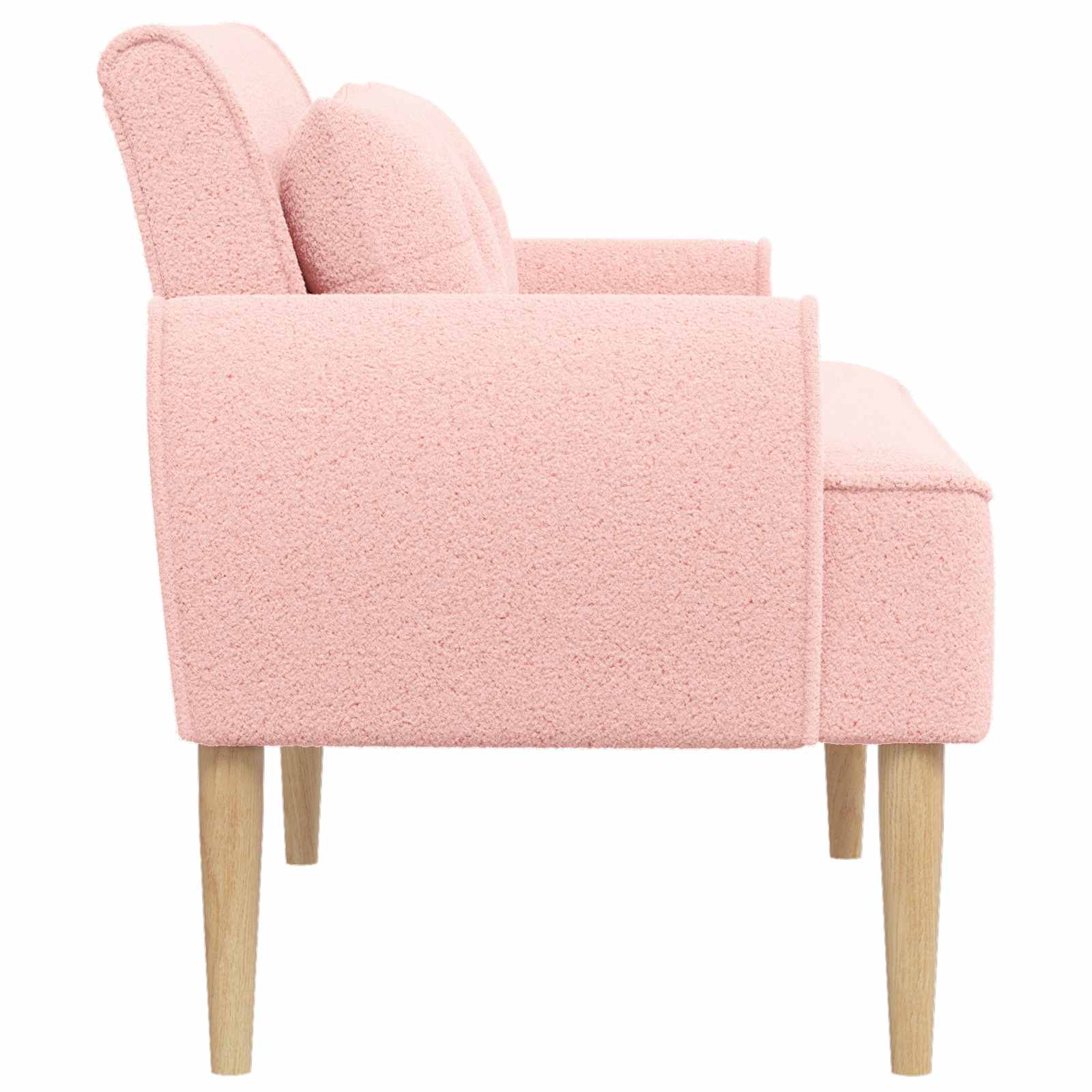 Pohovka S Knoflíkovým Prošíváním Růžová 117 X 67 X 77 Cm Bouclé