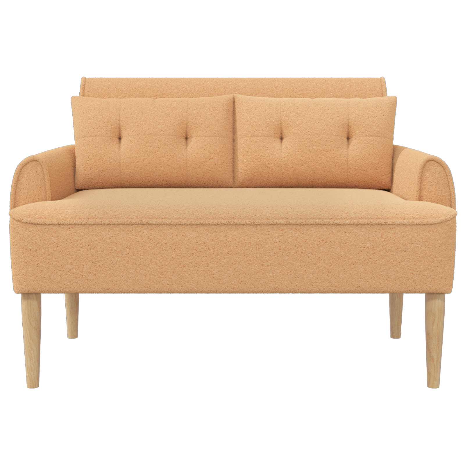 Pohovka S Knoflíkovým Prošíváním Béžová 117 X 67 X 77 Cm Bouclé