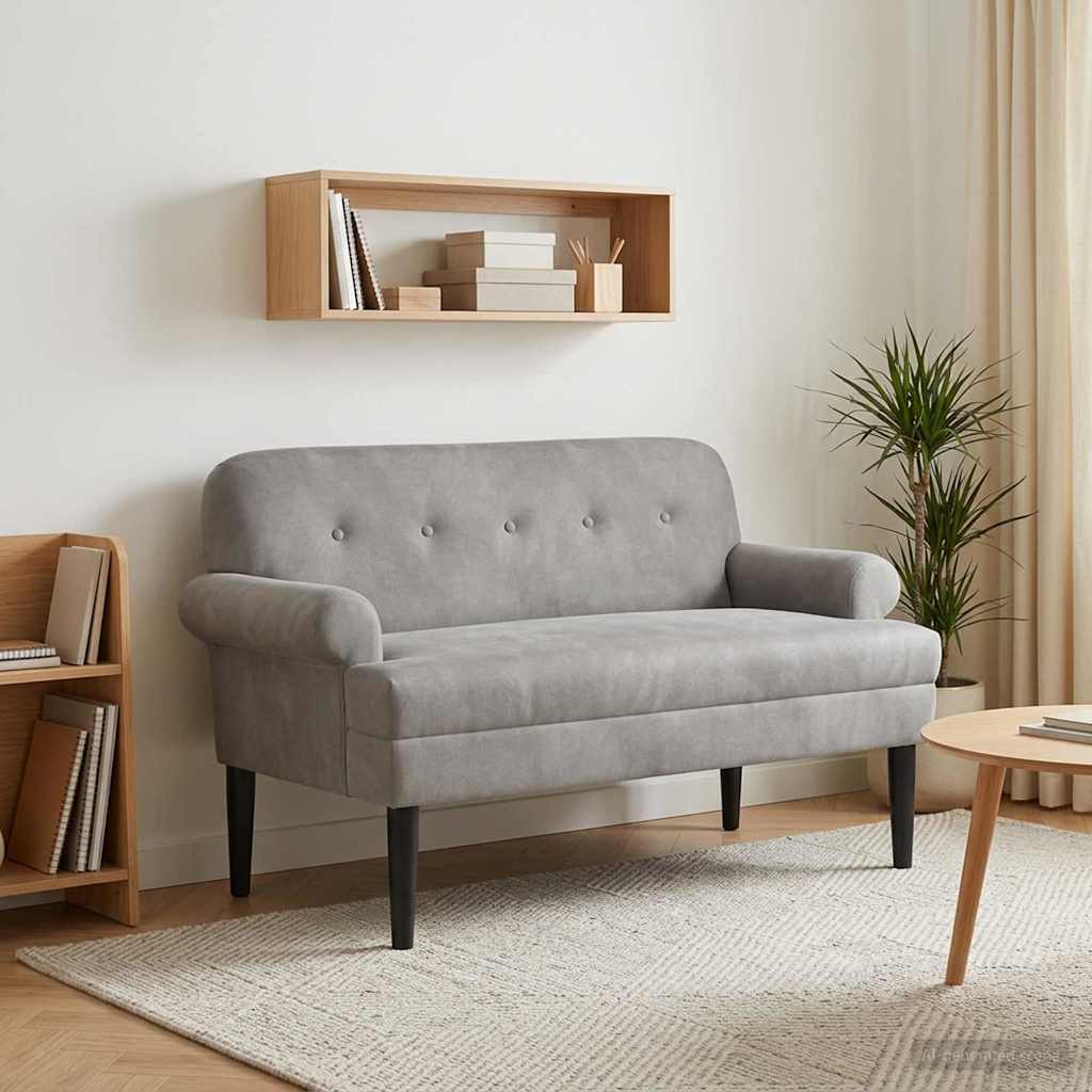 Pohovka S Knoflíkovým Prošíváním Světle Šedá 120 X 66 X 78 Cm